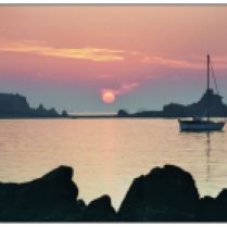 Sonnenuntergang am Meer, Bretagne
